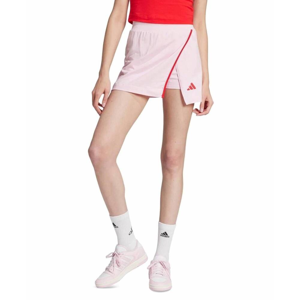 NEW ADIDAS essentials color-pop cotton skort in clear pink